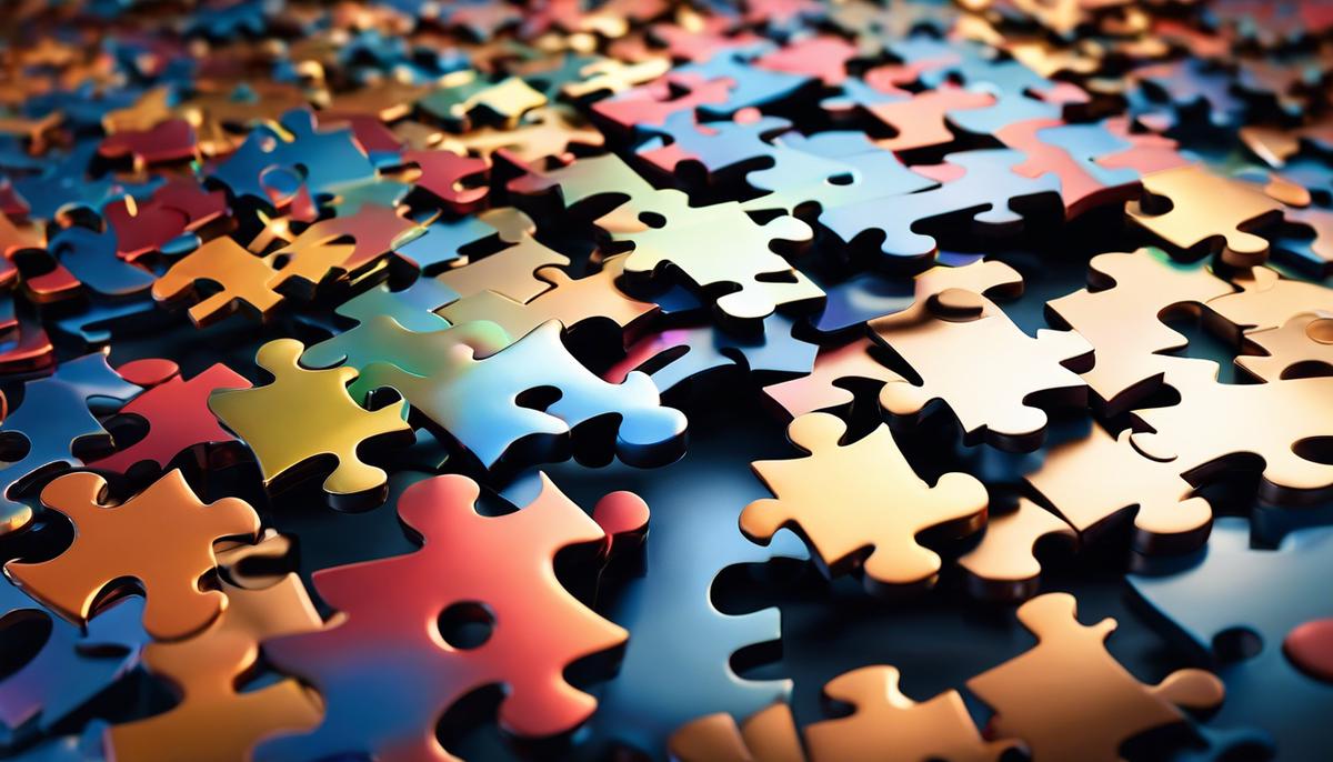 An image of a network of interconnected puzzle pieces, symbolizing the collaboration and connection of an affiliate network.