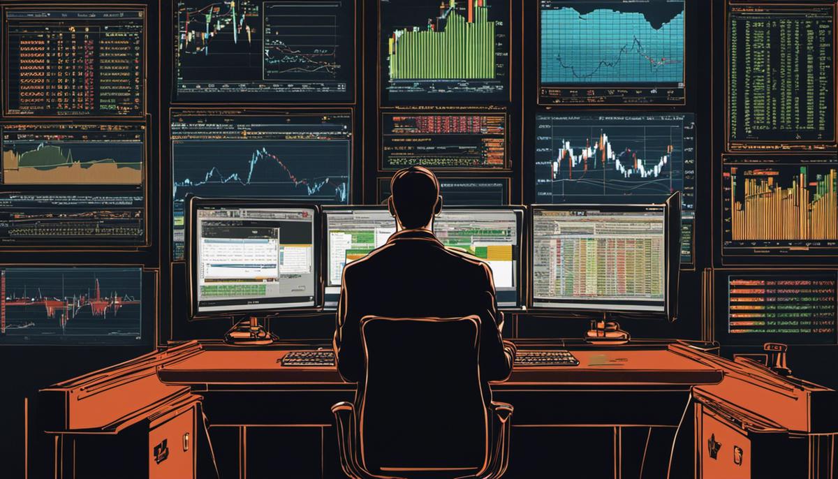 Illustration of a person using automated trading software